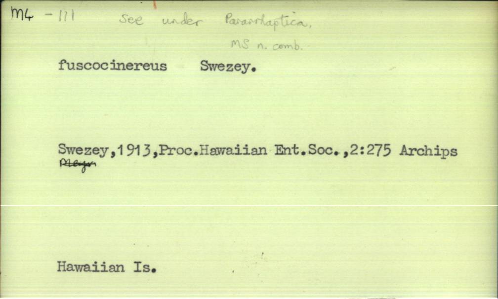 front of card